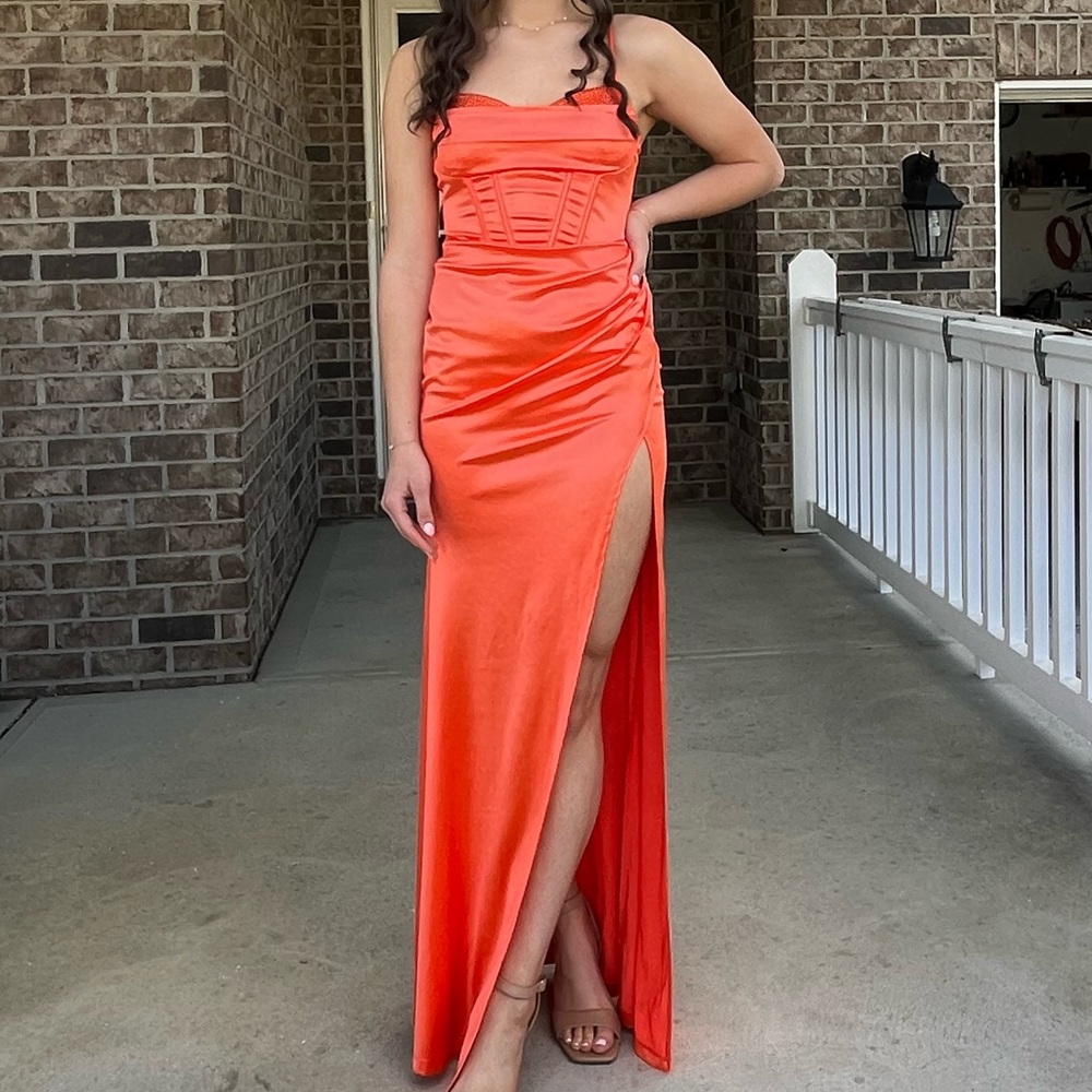 Orange Prom Dress Size small
shipping not included